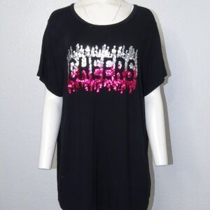 Torrid Super Soft Knits CHEER Sequin Tee Plus Size Tee 3 Comfy Top